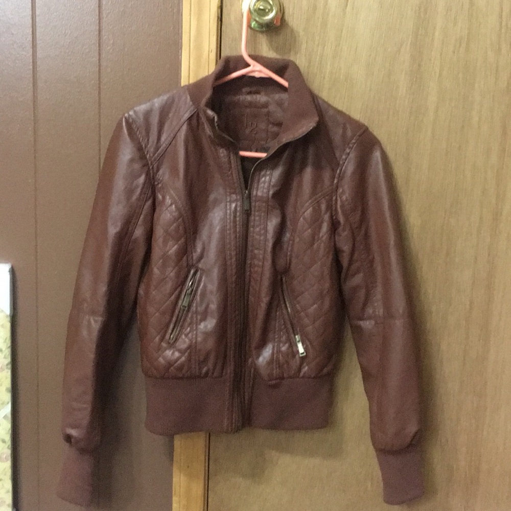 Brown leather jacket